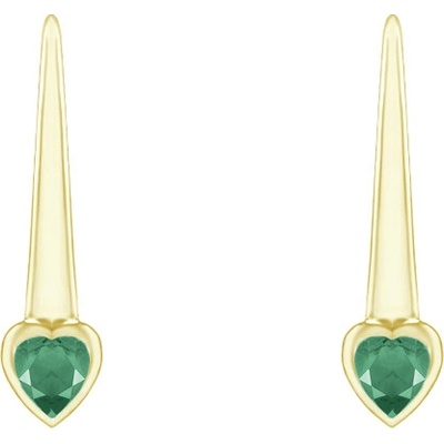 Eppi Visiace náušnice so smaragdovými srdiečkami Levy E47967