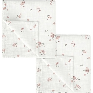 Bimbidreams Муселинови пелени Bimbidreams - Monet, 60 x 60 cm, 2 броя, White/Pink (8435629213135) - ozone