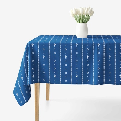 Goldea hranatý ubrus 100% bavlněné plátno na mú dušu na modré 100x140 cm