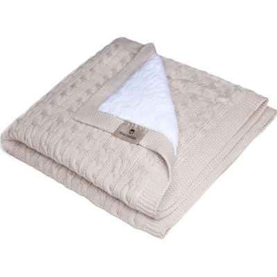 Maceshka Pletená deka copánek Beige – Zboží Dáma