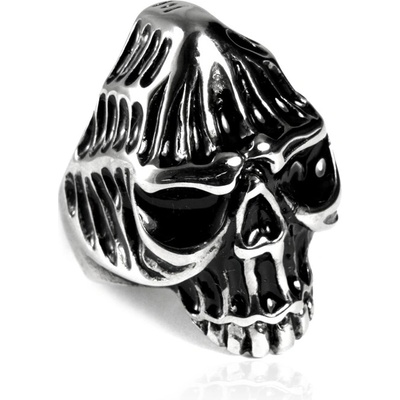 BM Jewellery Pánský prsten z chirurgické oceli lebka S85085