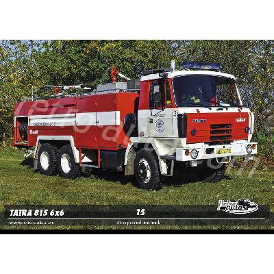Pohlednice TRUCK č. 15 - Tatra 815 6x6 Rosenbauer hasičský vůz (1982 - 1997)