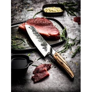 Forged Кухненски нож Forged - Ръчна изработка - Холандия- японска стомана VG10 - Серия Katai - Santoku 18 см