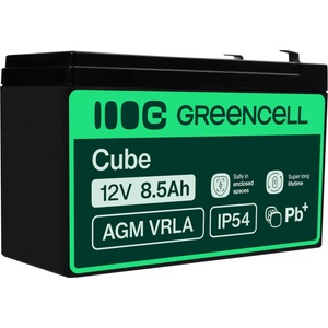 Green Cell AGM 12V 8.5Ah battery fleece battery VRLA lead lead battery replacement battery supply battery cycle-proof maintenance-free for alarm, UPS, UPS, energy reserve, security technology, telecom - AGM47 (A