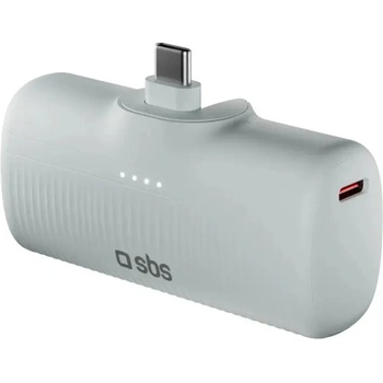 SBS EcoPower 5000 mAh 10W Преносима батерия Powerbank с вграден USB-C порт - сив (TEBB5000PLUGLGGRS)