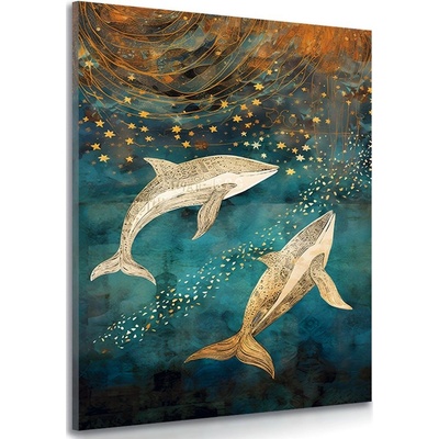 Obraz velryby v magickém oceánu - 40x60