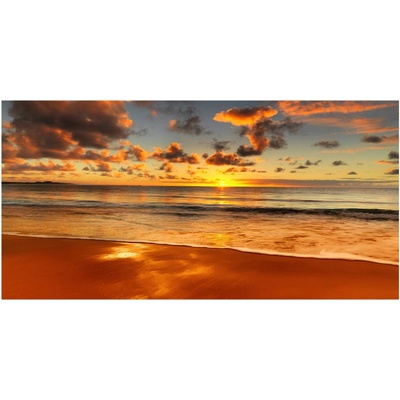 Foto obraz sklo tvrzené Západ slnka pláž 100x50 cm
