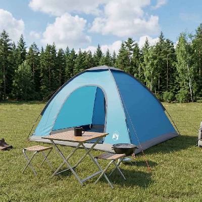 vidaXL Къмпинг наметало с покрив Синьо 275 x 215 x 125 см (42028633)