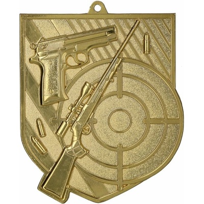 MEDALE Medaile kovová zlatá-střelba 8x6 cm