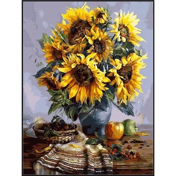 Image 1 of Milena Style Ваза със слънчогледи - диамантен гоблен