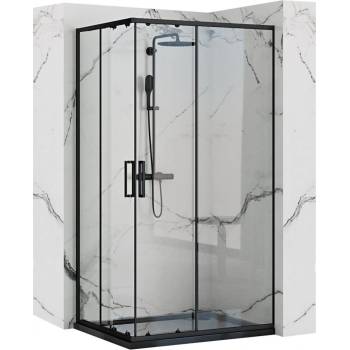 Rea Punto Black Mat, sprchový kút s posuvnými dverami 80(dvere) x 100(dvere) x 190 cm, 5mm číre sklo, čierny REA-K4806
