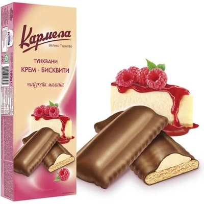 Karmela КРЕМ-БИСКВИТИ КАРМЕЛА ЧИЙЗКЕЙК МАЛИНА