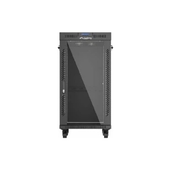 Lanberg Rack Cabinet 19 Free-Standing 22U/600X600 (FlAT Pack) With Glass Door (FF01-6622-12BL)