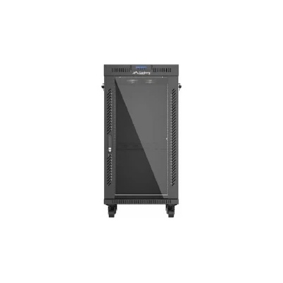 Lanberg Rack Cabinet 19 Free-Standing 22U/600X600 (FlAT Pack) With Glass Door (FF01-6622-12BL)
