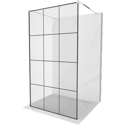 Mexen Kioto свободностоящ параван за душ 110 x 200 см, черна мрежа 8 мм, хром - 800-110-002-01-77 (800-110-002-01-77)