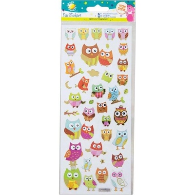 Docrafts samolepky třpytivé 10 x 23 cm sovy
