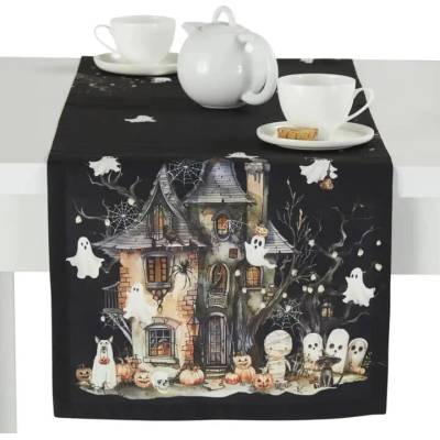 Sconto Behúň HALLOWEENSKY DOM čierna 37x140 cm