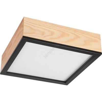LAMKUR Плафон NATURAL SQUARE 2xE27/15W/230V 31x31 см бор/черен (LA48840)