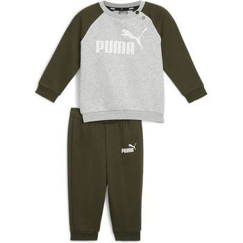 PUMA Minicats Ess Raglan set - Green / Grey (Dark Olive)