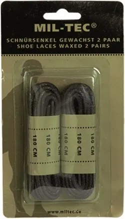 Mil-Tec Co Восъчни връзки за обувки, черни, 140 см (12913002)