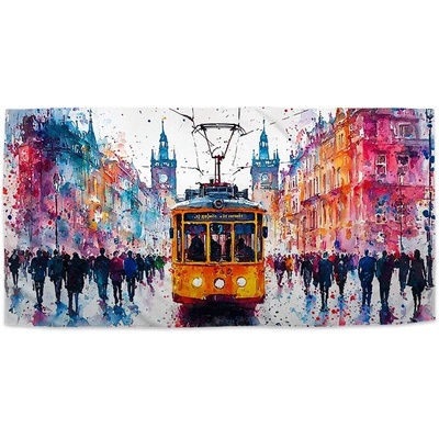 Sablio Uterák Žltá električka Paint 30 x 50 cm
