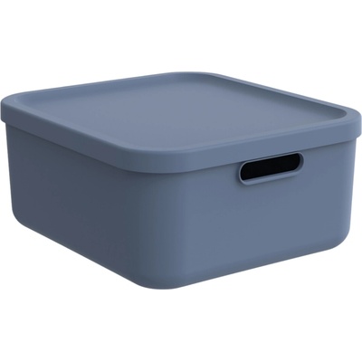 Rotho Úložný box, rovný s víkem, 20 l, modrý ALBU LIGHT, 40x36x18