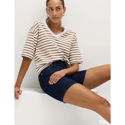 Marks & Spencer Топ с V-деколте от чист памук с висока плътност Marks & Spencer сива Marks & Spencer | Siv | ЖЕНИ | 8