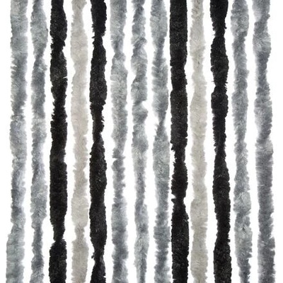 Dekorativní závěs proti hmyzu do dveří karavanu Brunner, 100 × 205 cm barva antracit / světle šedá / stříbrná