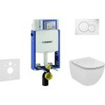 Geberit Kombifix - Комплект от предстена инсталация, тоалетна чиния и седалка Ideal Standard Tesi, бутони Sigma01, SoftClose, алпийско бяло 110.302. 00.5 NU1 (110.302.00.5 NU1)
