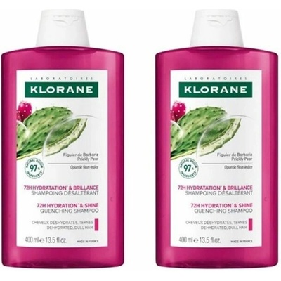 Klorane Hydratačný šampón s opunciou 2x400ml