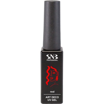 SNB Art deco uv гел боичка с тънка четка snb, за рисуване и декорация на нокти, червена, 10 мл (npd003)