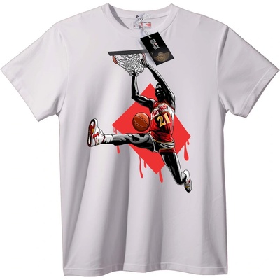NOONEBRAND Тениска Данк Майстор 21 Баскетбол - 2XL, White