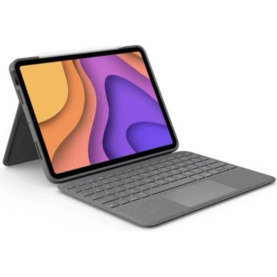 Logitech Folio Touch US - безжична клавиатура и тракпад, с кейс и поставка за iPad Air 5 (2022), iPad Air 4 (2020) (сив)