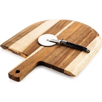 Kráječ na pizzu s akátovým prkénkem Laguiole Premium - LAGUIOLE Style de Vie