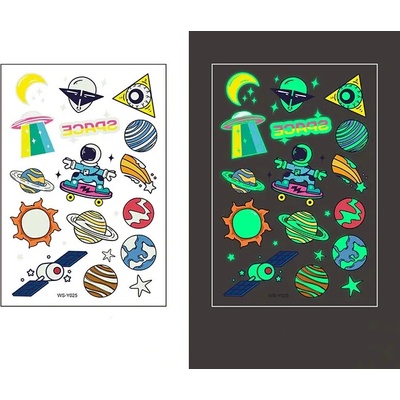 Glow Tattoo tetovací obtisky svítící ve tmě vesmír