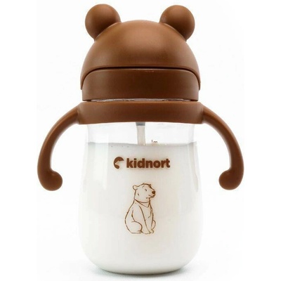 Kidnort hrnček so slamkou Bringebaer 240 ml hnedý