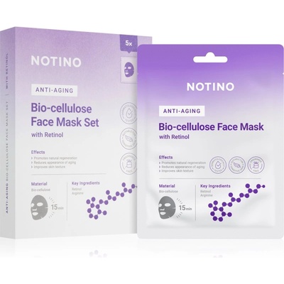 Notino Anti-Aging Bio-Cellulose Face Mask with Retinol комплект платнени маски против бръчки