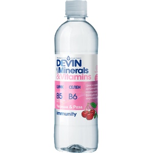 DEVIN Вода с витамини и минерали immunity с череша и роза, 0, 425 l (10473775)
