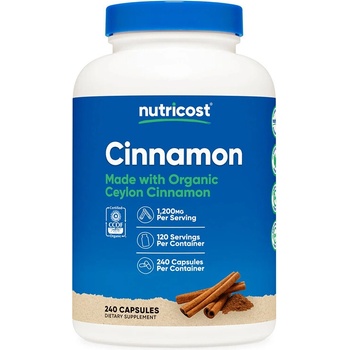 Nutricost Цейлонска канела (кора) 600 mg 240 капсули | Nutricost (57445 (245201) NC)