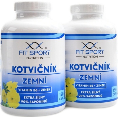 Fitsport Kotvičník zemní 90% + B6 + Zinek 150 kapslí