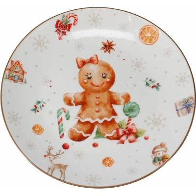 decoDoma Porcelánový dezertní talíř PERNÍČEK assort