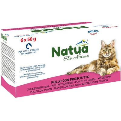 Natua Cat Adult Kuracie filety a šunka 6 x 50 g