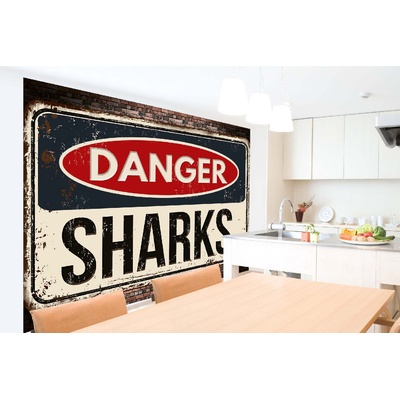 DIMEX ART Самозалепваща се флизелинова фототапета табела - акули 375 x 250 см