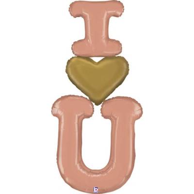 Grabo Fóliový multibalón I LOVE YOU ružovo zlatý 152cm