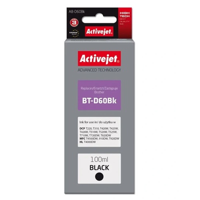 Compatible AB-D60Bk касета с мастило (заместител за Brother BT-D60Bk, Supreme, 100 ml, черна) (AB-D60Bk)
