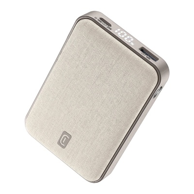 Cellularline Външна батерия Cellularline Glam Power Bank 10000 mAh, Power Delivery, Цвят Бежов (PBGLAM10000PDW)