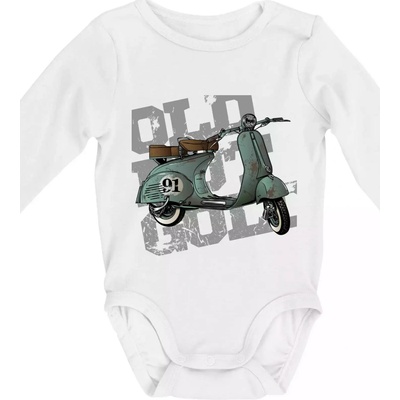 Scooter olive Body dojčenské s dlhým rukávom dlhý rukáv biele