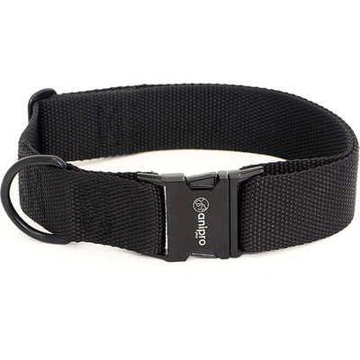 Anipro Аnipro Extra Strong Black - Регулируем нашийник за кучета, лента, 40мм/45см-70см - черен с черна тока