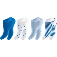 Footstar dámske 4 páry členkových ponožiek z bavlny Ružové a Modré Modrá