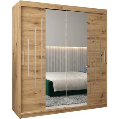 DobreSny se zrcadlem YORK1 180 x 200 cm Dub Artisan